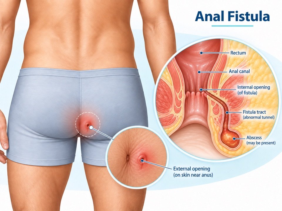 Anal fistula consultation illustration